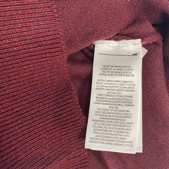NWT Polo Ralph Lauren Men's V-Neck Wool Sweater Color Red Size M, L, XL - Picture 4 of 4